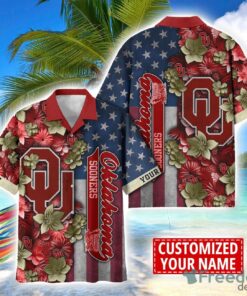 Oklahoma Sooners Custom name USA Flag 4th July Independence Day Hawaiian Shirt