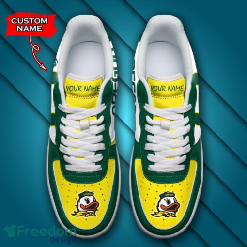 Oregon Ducks NCAA AF1 Personalized Name Sneakers Air Force Shoes For Fans Product Photo 4