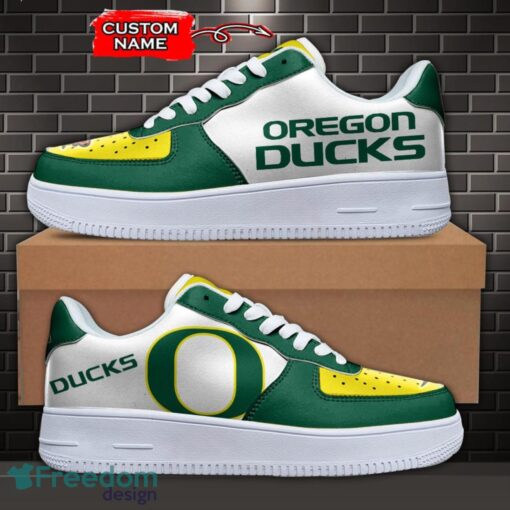 Oregon Ducks NCAA AF1 Personalized Name Sneakers Air Force Shoes For Fans Product Photo 1