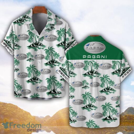 Pagani Green Coconut Pattern Combo 3D Hawaiian Shirt And Shorts Product Photo 1