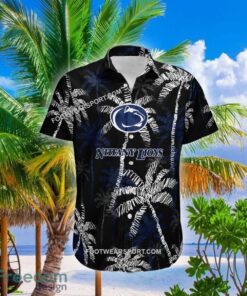 Penn State Nittany Lions Hawaiian Shirt Coconut Tree Vintage For Beach - NCAA Penn State Nittany Lions 3D Hawaiian Shirt Coconut Tree_1