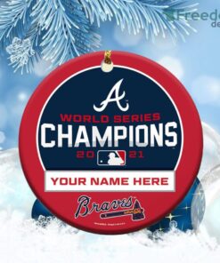 Personalized Atlanta Braves WinCraft World Series Champions Ornament