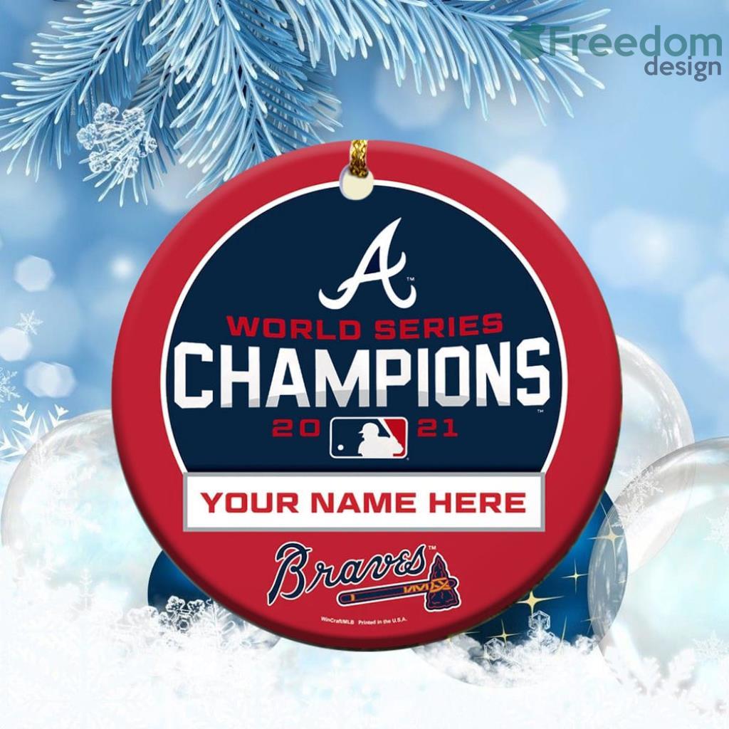 Personalized Atlanta Braves WinCraft World Series Champions Ornament image Personalized Atlanta Braves WinCraft World Series Champions Ornament Product Photo 1
