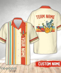 Personalized Retro Bowling Hawaiian Shirt, Custom Name Bowler Button Down Shirt