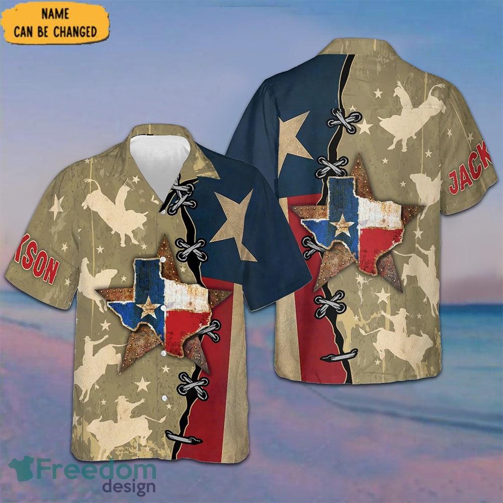 Personalized Texas Flag And Rodeo Hawaiian Shirt Vintage Button Up Shirt For Texas Lovers - Personalized Texas Flag And Rodeo Hawaiian Shirt Vintage Button Up Shirt For Texas Lovers