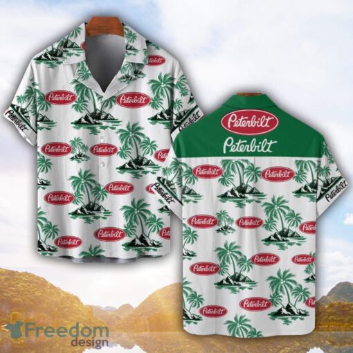 Peterbilt Green Coconut Pattern Combo 3D Hawaiian Shirt And Shorts Product Photo 1