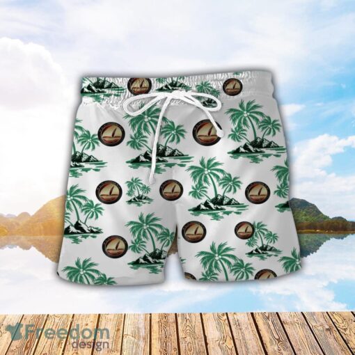 Plymouth Green Coconut Pattern Combo 3D Hawaiian Shirt And Shorts Product Photo 2