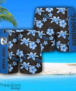 Querétaro Hawaiian Shirt And Beach Shorts Flower Pattern Custom Name For Fans Product Photo 3