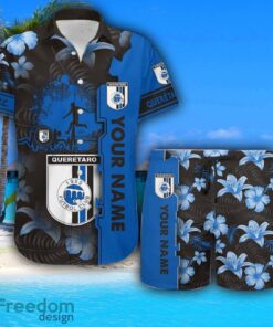 Querétaro Hawaiian Shirt And Beach Shorts Flower Pattern Custom Name For Fans Product Photo 1