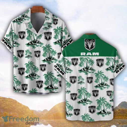 Ram Truck Green Coconut Pattern Combo 3D Hawaiian Shirt And Shorts Product Photo 1