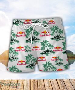 Red Bull Green Coconut Pattern Combo 3D Hawaiian Shirt And Shorts Product Photo 2