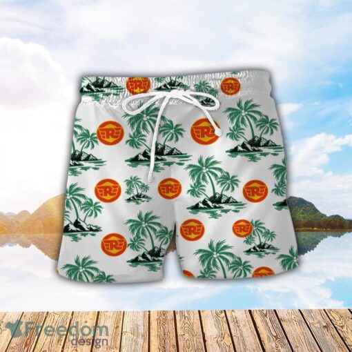 Royal Enfield Green Coconut Pattern Combo 3D Hawaiian Shirt And Shorts Product Photo 2