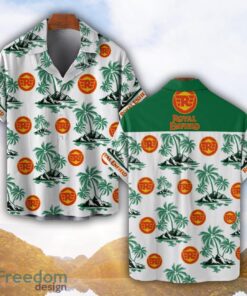 Royal Enfield Green Coconut Pattern Combo 3D Hawaiian Shirt And Shorts Product Photo 1