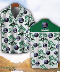 Saab Automobile Green Coconut Pattern Combo 3D Hawaiian Shirt And Shorts Product Photo 1