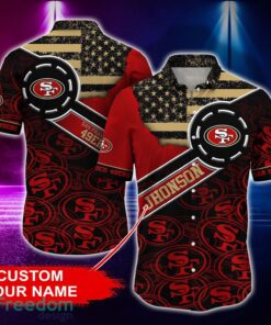 San Francisco 49ers Personalized Button Shirt NFL Hawaiian Shirt Custom Name