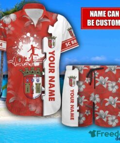 SC Braga Flower Tropical Hawaiian Shirt And Shorts Custom Name For Fans Summer Outfit