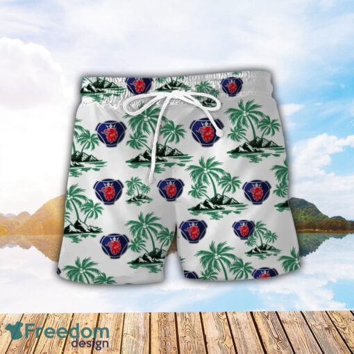 Scania Green Coconut Pattern Combo 3D Hawaiian Shirt And Shorts Product Photo 2