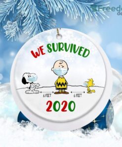 Snoopy And Friends Survived 6 feet Christmas Ornament  Funny Holiday Gift