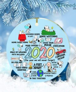 Snoopy Peanuts in Pandemic Quarantine Tree Decoration Christmas Ornament