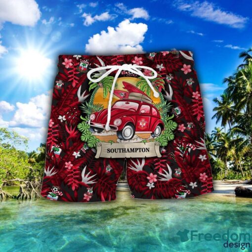 Southampton Car Beach Pattern Hawaiian Shirt And Shorts Product Photo 2