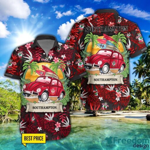 Southampton Car Beach Pattern Hawaiian Shirt And Shorts Product Photo 1