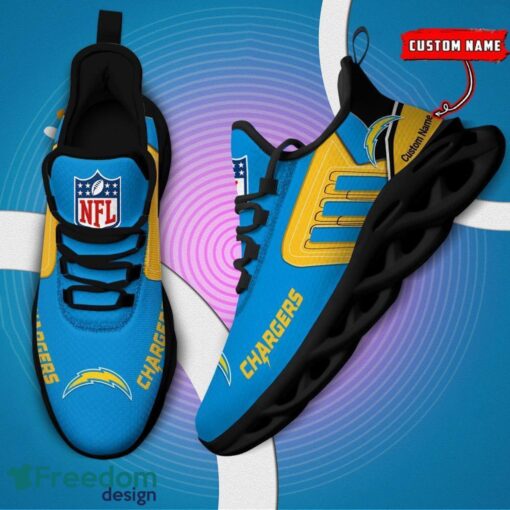 Spoort Gift San Diego Chargers NFL Team Max Soul Shoes Sports Sneakers Running Custom Name Product Photo 5