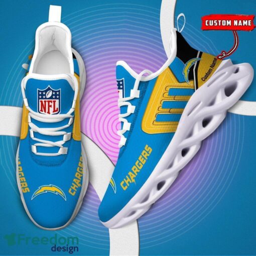 Spoort Gift San Diego Chargers NFL Team Max Soul Shoes Sports Sneakers Running Custom Name Product Photo 6