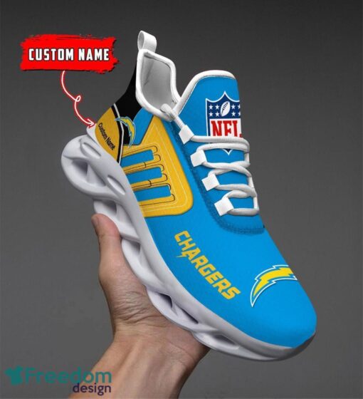 Spoort Gift San Diego Chargers NFL Team Max Soul Shoes Sports Sneakers Running Custom Name Product Photo 1