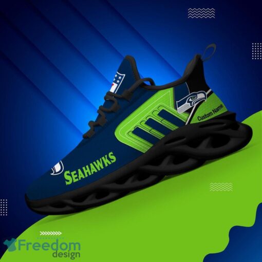 Spoort Gift Seattle seahawks NFL Team Max Soul Shoes Sports Sneakers Running Custom Name Product Photo 2