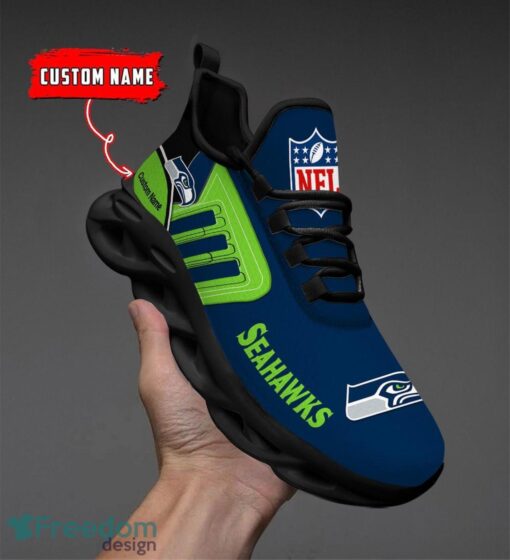 Spoort Gift Seattle seahawks NFL Team Max Soul Shoes Sports Sneakers Running Custom Name Product Photo 4