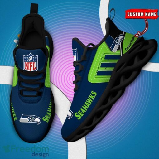 Spoort Gift Seattle seahawks NFL Team Max Soul Shoes Sports Sneakers Running Custom Name Product Photo 5