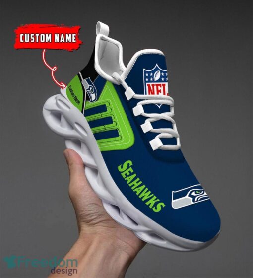 Spoort Gift Seattle seahawks NFL Team Max Soul Shoes Sports Sneakers Running Custom Name Product Photo 1