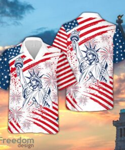 Statue Of Liberty 4th Of July Hawaiian Shirt, Independence Day Button Down Shirt