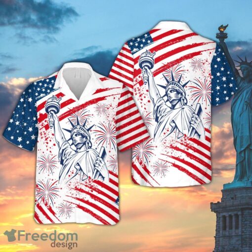 Statue Of Liberty 4th Of July Hawaiian Shirt, Independence Day Button Down Shirt Product Photo 1