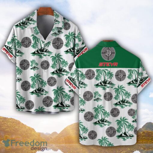 Steyr Green Coconut Pattern Combo 3D Hawaiian Shirt And Shorts Product Photo 1