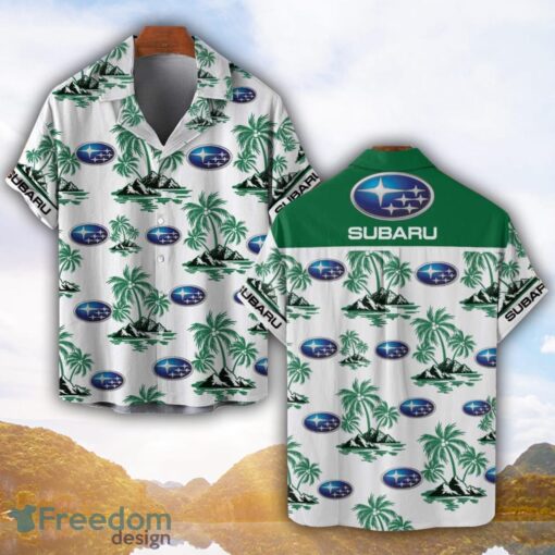 Subaru Green Coconut Pattern Combo 3D Hawaiian Shirt And Shorts Product Photo 1