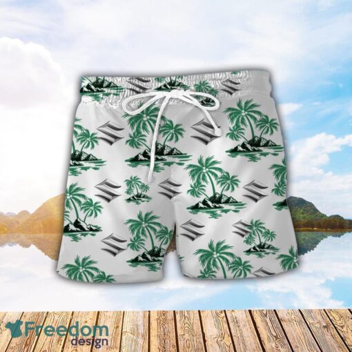 Suzuki Green Coconut Pattern Combo 3D Hawaiian Shirt And Shorts Product Photo 2