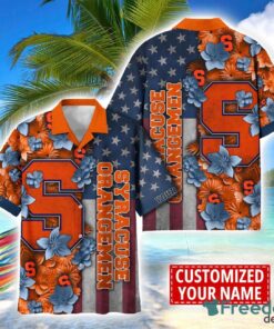 Syracuse Orange Custom name USA Flag 4th July Independence Day Hawaiian Shirt