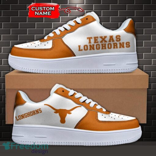 Texas Longhorns NCAA AF1 Personalized Name Sneakers Air Force Shoes For Fans Product Photo 1