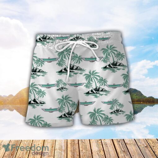 Thunderbird Green Coconut Pattern Combo 3D Hawaiian Shirt And Shorts Product Photo 2