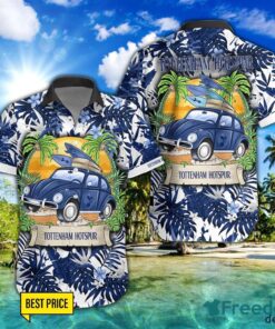 Tottenham Hotspur F.C Car Beach Pattern Hawaiian Shirt And Shorts