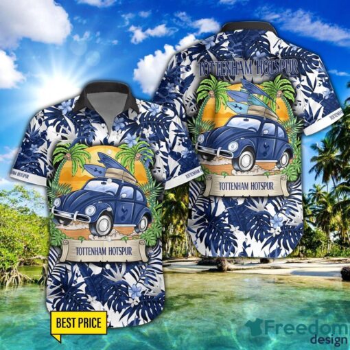 Tottenham Hotspur F.C Car Beach Pattern Hawaiian Shirt And Shorts Product Photo 1