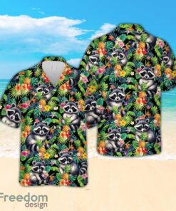 Tropical Raccoon Hawaiian Shirt, Animal Hawaiian Button Down Shirt