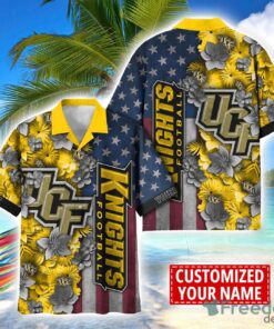 UCF Knights Custom name USA Flag 4th July Independence Day Hawaiian Shirt