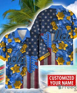 UCLA Bruins Custom name USA Flag 4th July Independence Day Hawaiian Shirt