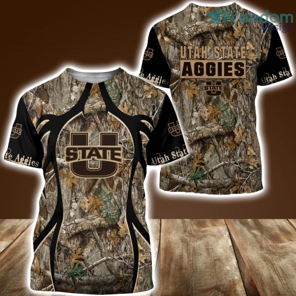 Utah State Aggies Camo Hunting 3D Shirt All Over Print Perfect Gift image Utah State Aggies Camo Hunting 3D Shirt All Over Print Perfect Gift Product Photo 1