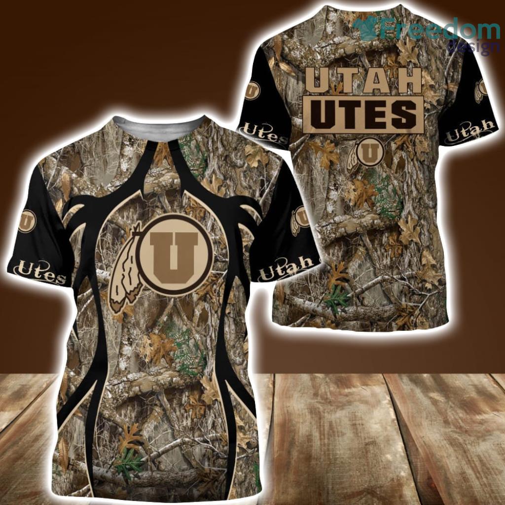 Utah Utes Camo Hunting 3D Shirt All Over Print Perfect Gift image Utah Utes Camo Hunting 3D Shirt All Over Print Perfect Gift Product Photo 1