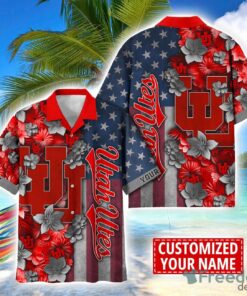 Utah Utes Custom name USA Flag 4th July Independence Day Hawaiian Shirt