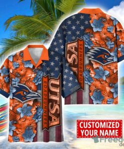 UTSA Roadrunners Custom name USA Flag 4th July Independence Day Hawaiian Shirt