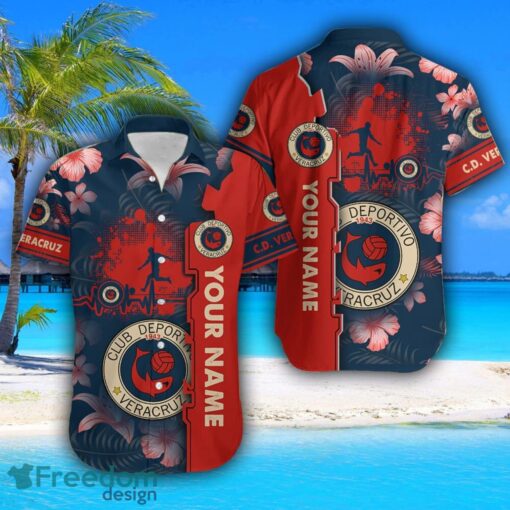 Veracruz Hawaiian Shirt And Beach Shorts Flower Pattern Custom Name For Fans Product Photo 2